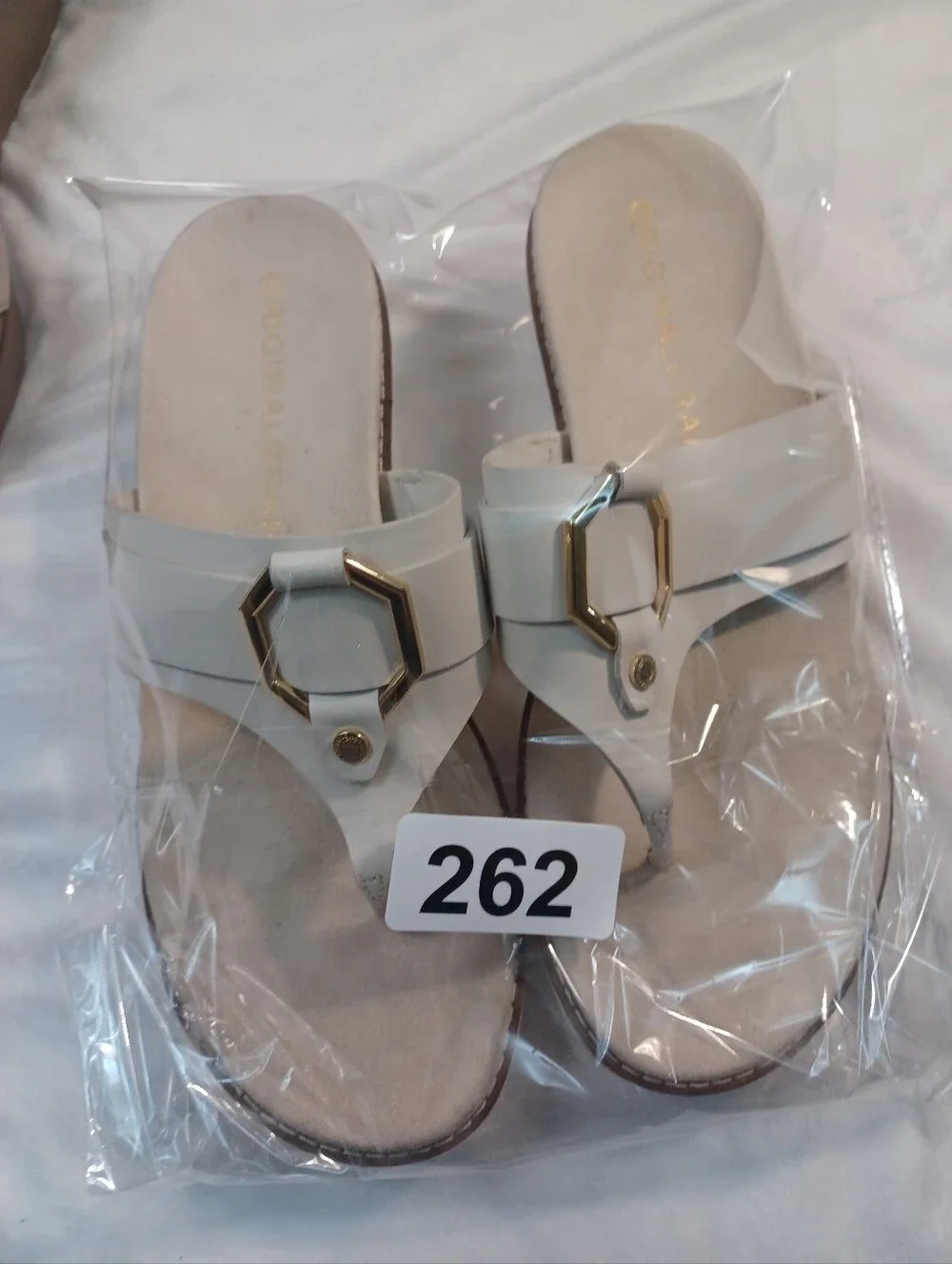 cole haan original grand white wedge thong sandals 6b
